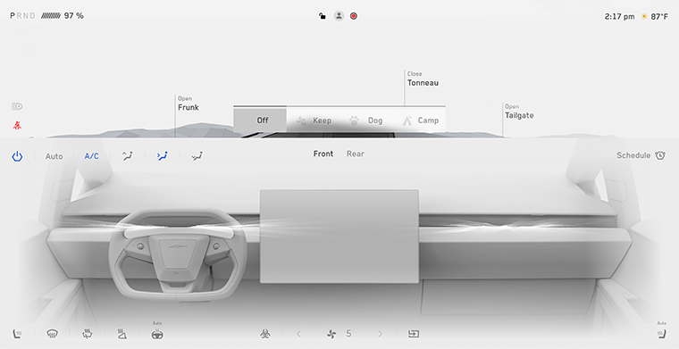 Touchscreen with Climate controls